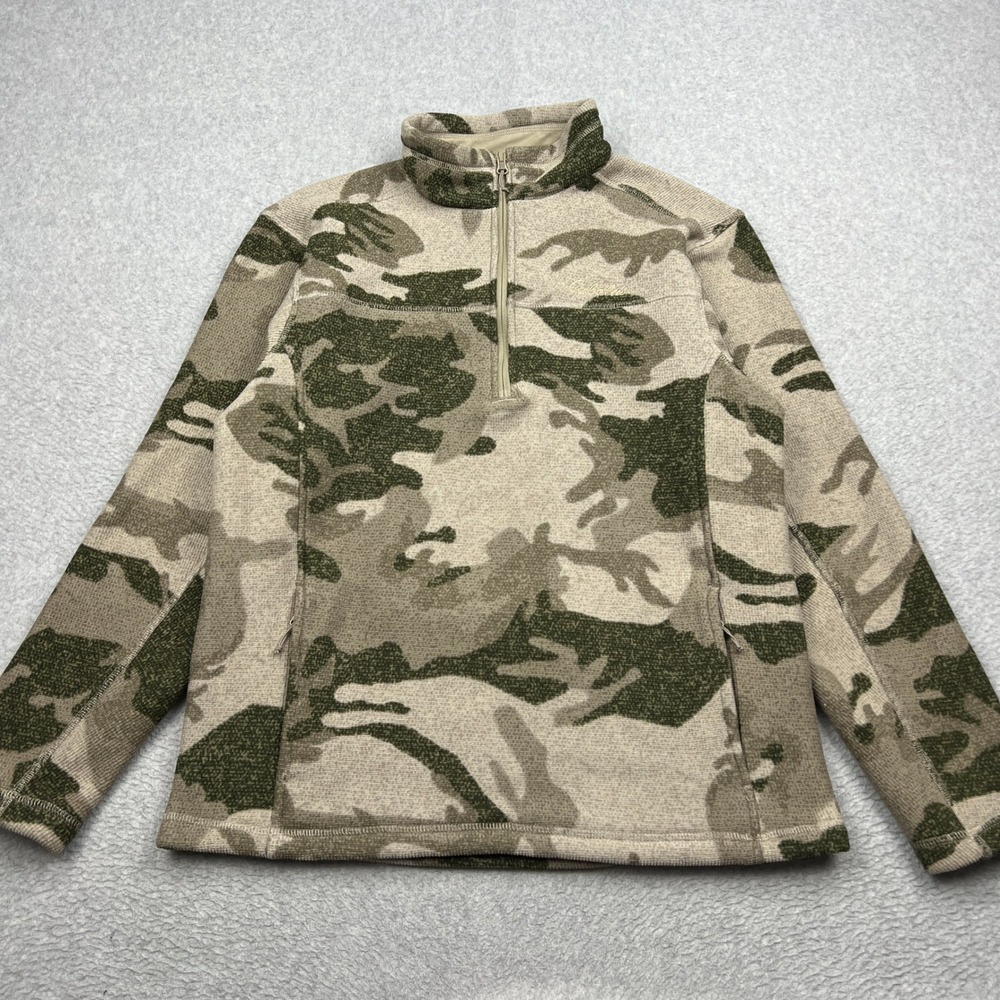 Cabela's Special Ops Half-Zip Fleece Mens Medium Green Camo Long Sleeve Pullover